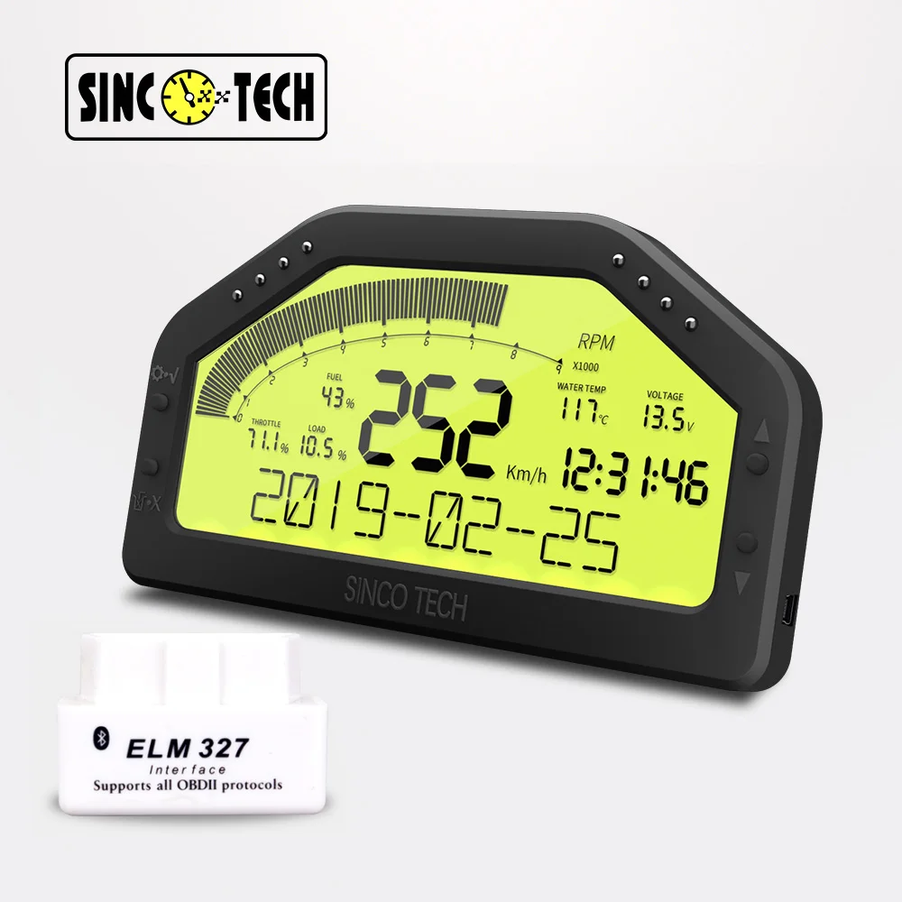 

SincoTech 6,5 ''ЖК-кластер инструмент OBD2 гонка Dash 11-in-1 автомобиль скорость/об/мин/Вольт/уровень топлива/воды воздуха измеритель температуры (903)
