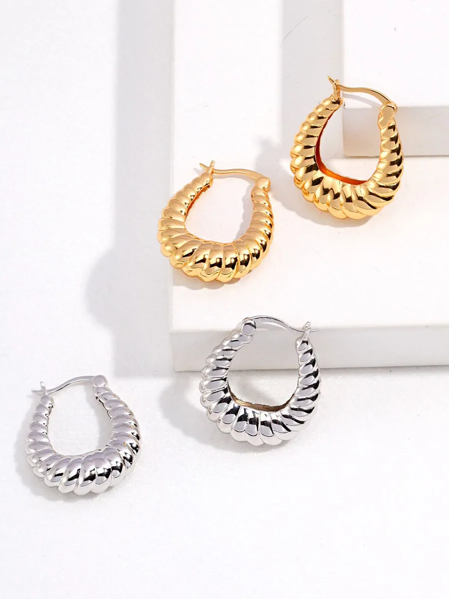 Круассан Серьги из стерлингового серебра 925 пробы Женские серьги