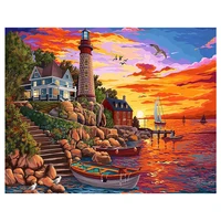 tapb diy painting by numbers lighthouse landscape coloring by numbers adults for handpainted on canvas home wall art decor