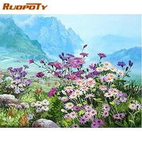 ruopoty painting by number flowers drawing on canvas handpainted painting art gift diy pictures by number scenery kits home deco