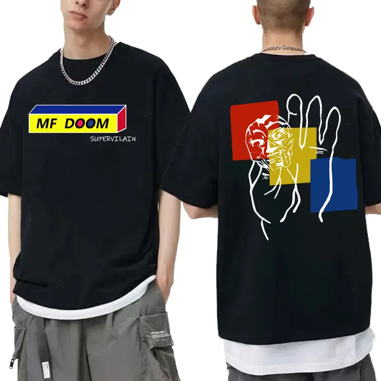 Купи Singer Mf Doom Print Tshirt Short Sleeve Men Women Casual Black T-shirts Men's Oversized Hip Hop T Shirt Man Pure Cotton Tees за 415 рублей в магазине AliExpress
