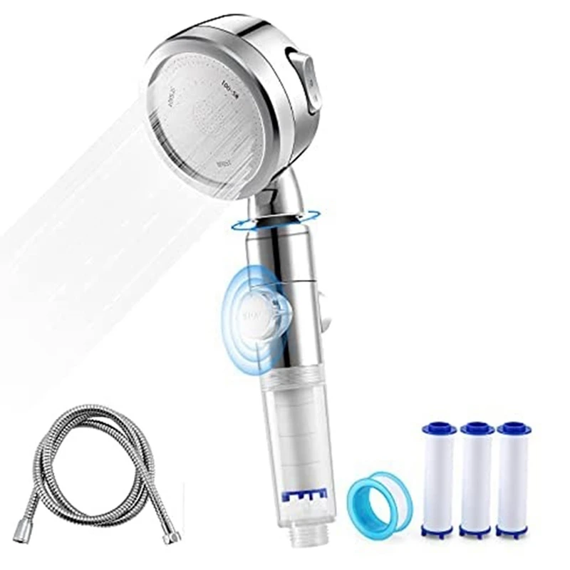 

Shower Head With Hose,Shower With 3 Jet Type,One-Key Water Stop Shower With Dual Filter System To Remove Mineral Deposit