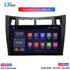 Автомобильный видеопроигрыватель Android 11, 9 дюймовый экран для toyota yaris 2008-2011, автомобильное радио, система GPS-навигации,  2 din, dvd