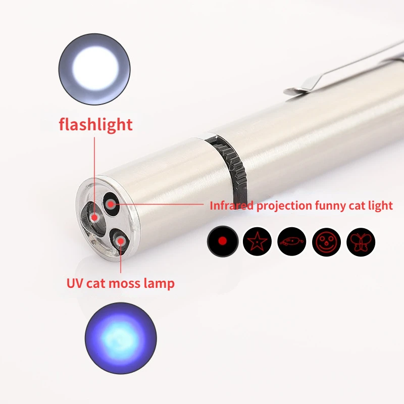 

USB Rechargeable Infrared Laser Funny Cat Stick Multi-pattern Projection Funny Cat Pen Pet Cat Interactive Toy Pet Products