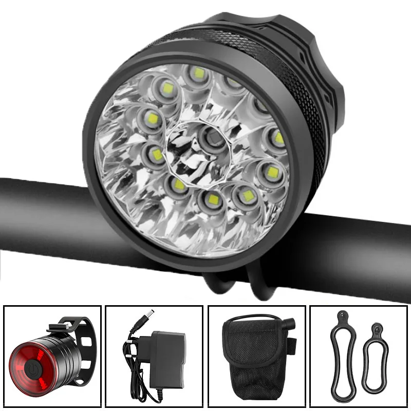 

20000LM Bicycle Light XM-L 12*T6 LED Cycling Front Light Bike Lights Waterproof Bike Lamp + Rechargeable 18650 Battery Pack