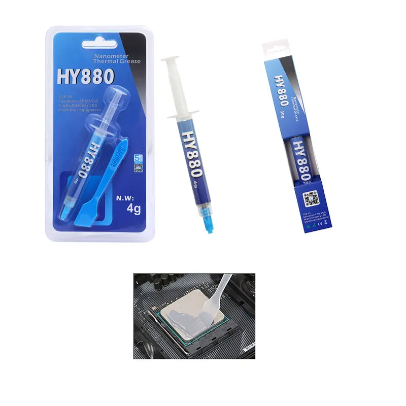 5.15W/m-k HY880 4g/30g silicone thermal paste heat transfer grease heat sink CPU GPU chipset notebook computer cooling Syringe