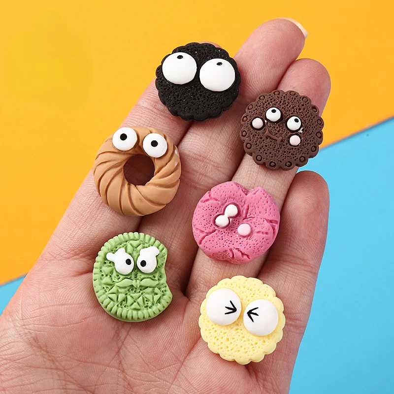 

10 шт., мини-смола, кавайное печенье, пончики, искусственная еда, игрушка, материал для скрапбукинга, миниатюрные аксессуары, кабошон с плоской задней частью, подвески «сделай сам»