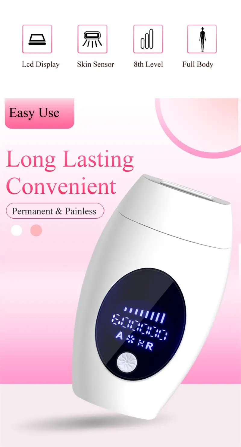 

HR005 Newest Permanent Tool Epilator Device MINI IPL Hair Removal 60000 Flashes Home Use Body Oxter Hair Removal