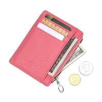zippered wallet for women small pu leather card holder with 8 credit card slots compact small money purse with cash compartment
