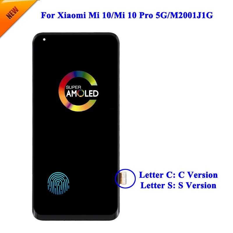 AMOLED LCD Display Original For Xiaomi Mi 10 LCD For Xiaomi Mi 10 Pro 5G LCD Display LCD Screen Touch Digitizer Assembly Replace enlarge
