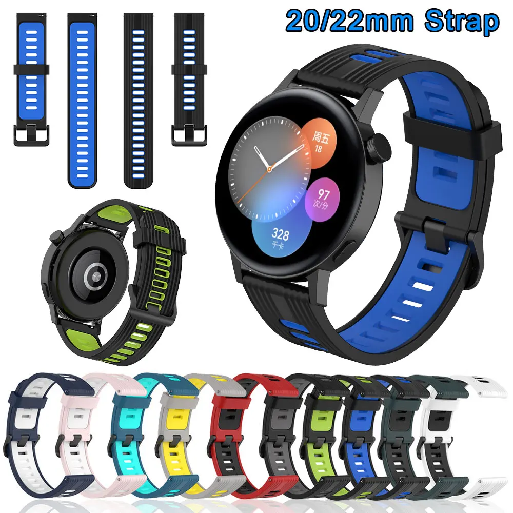 

Strap For Garmin Forerunner 55 158 245 645 Venu 2 Samsung Galaxy Watch 3 4 S3 S2 Silicone Watch Watchband Smartwatch Bracelet