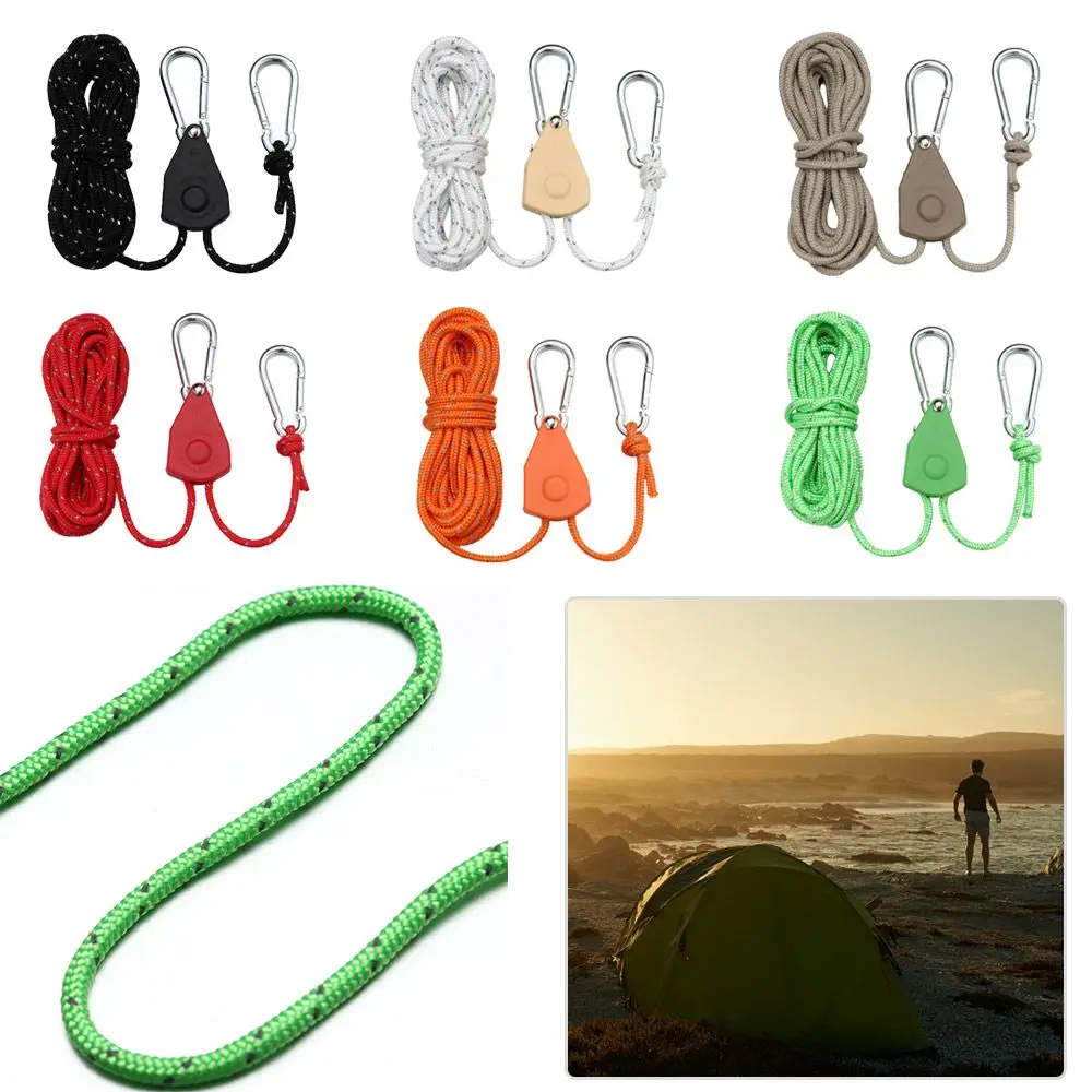 

Lifting Camping Tool Tent Accessories Tent Rope Tensione Adjustable Rope Fastener Fixed Buckle Pulley Ratchet Hangers