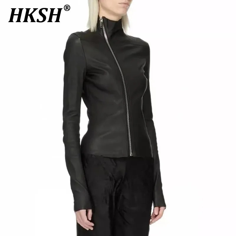 Женская куртка Tide American Vintgae из искусственной кожи с воротником-стойкой Chic Dark H2927