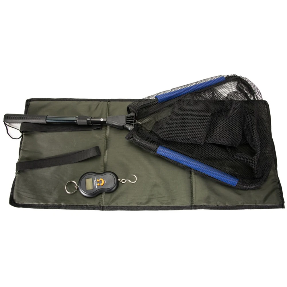 

1 Set Carp Fishing Accessories Foldable Fishing Unhooking Mat Carp Landing Mat + Digital Scale + Landing Net Outdooe Picnic Pads