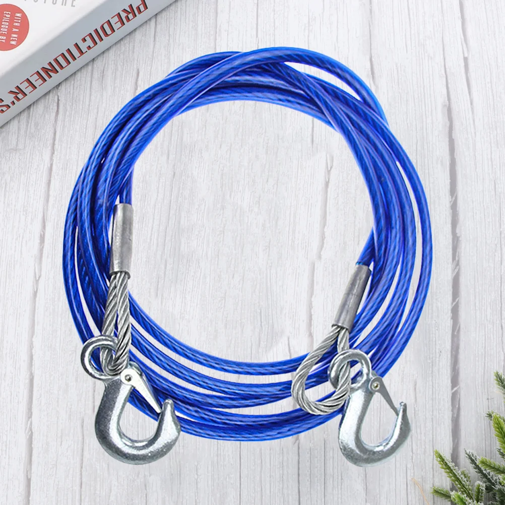 

1PC Car Hauling Cable Sturdy Car Trailer Rope 7 Tons Car Special Winch Rope with Hooks Thicken Car Trailer Rope（Blue）