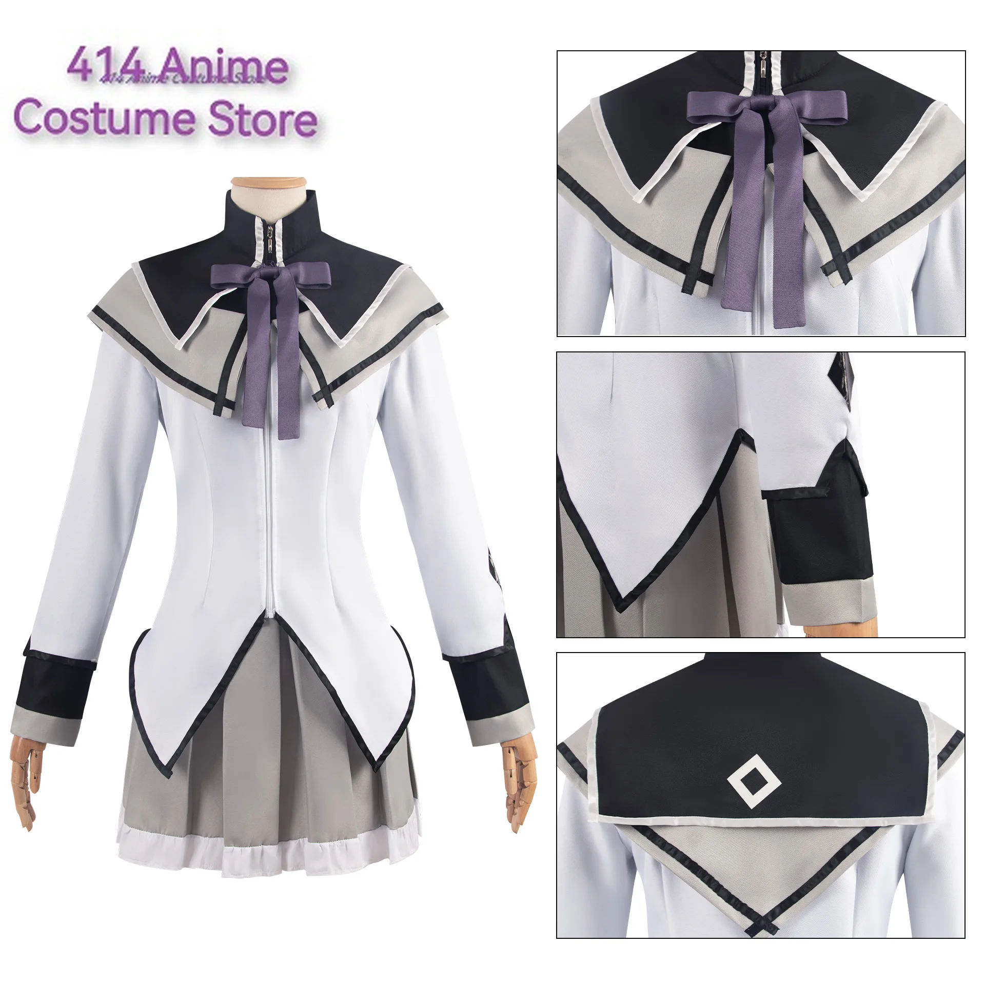 Аниме Волшебная девочка Puella Magi Madoka Magica Homura Akemi Косплей Костюм Боевая форма Парик