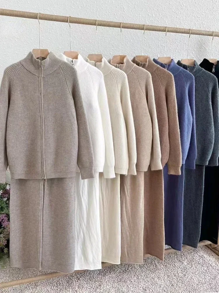 Осень/зима 2023 женская повседневная свободная трикотажная рубашка с высоким