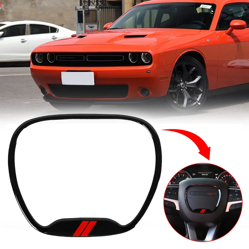 

Auto Steering Wheel Central Ring Trim Cover For Dodge Challenger Charger Jeeps Grand Cherokee SRT8 2015-2020 Car Interior