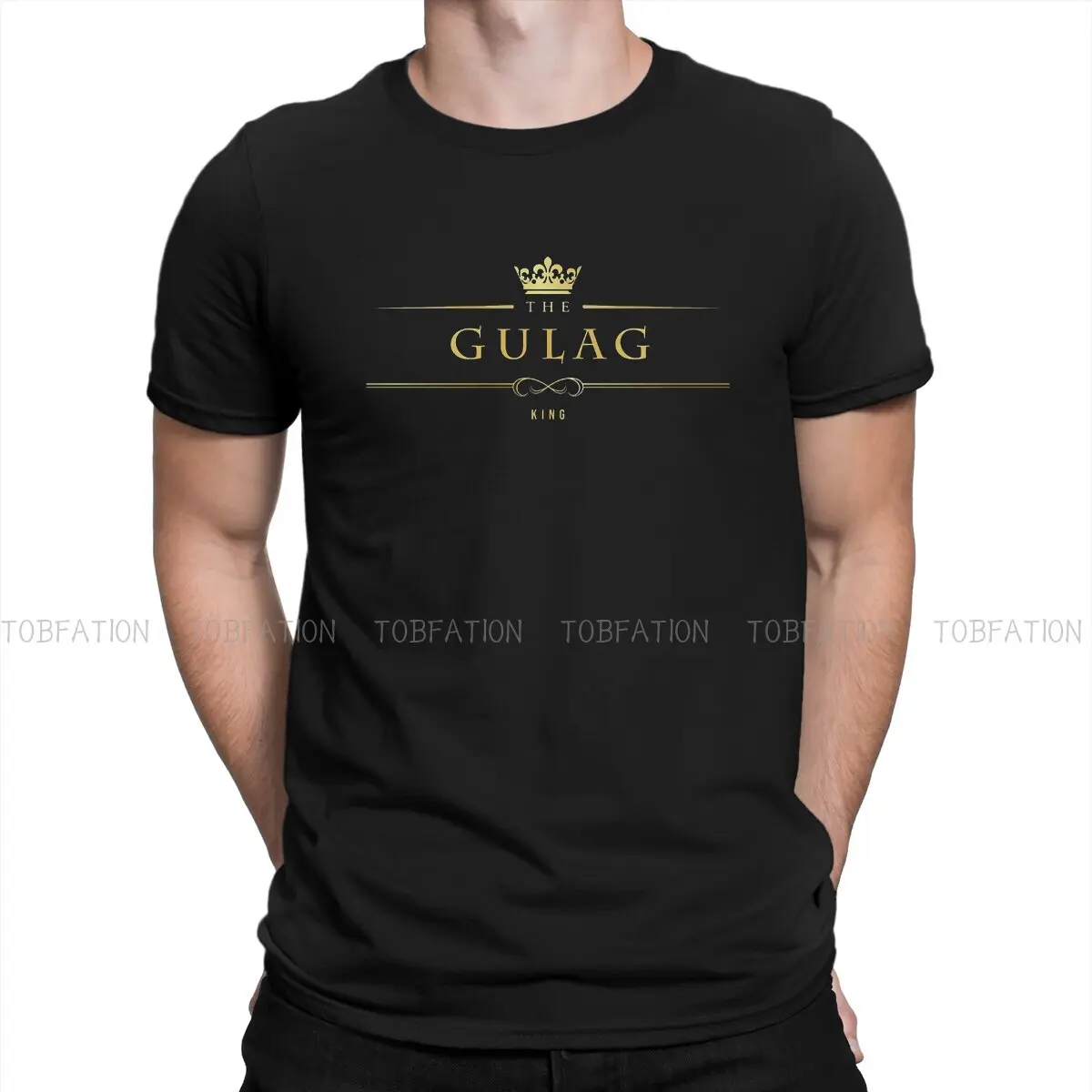 

COD Black Ops Cold War 15 GULAG KING Classic Tshirt Vintage Men Gothic Teenager Streetwear Tops Loose Cotton O-Neck T Shirt