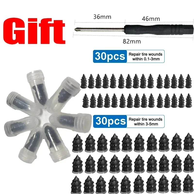 

20/60 шт., вакуумные гвозди для ремонта шин для автомобиля, мотоцикла, грузовика, скутера, велосипеда, инструменты для ремонта проколов шин, резиновые металлические гвозди, аксессуары