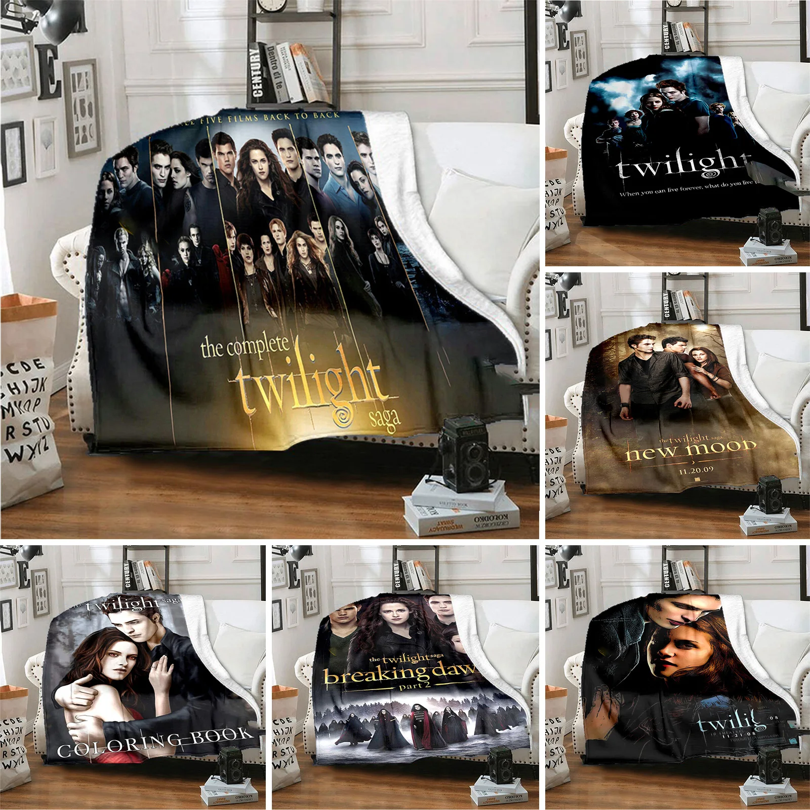 

The Twilight Saga Super Soft Blanket for All Season Warm Trikahan Flannel Fleece Blankets for Couch Bed Sofa Bedspread Quilt