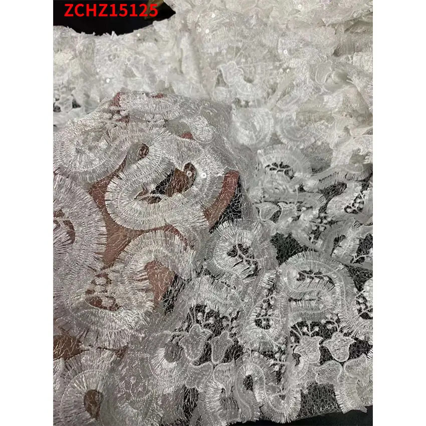 

High Quality African French Tulle Mesh Lace Ankara Dragonfly Style ​Multicolor addition embroidery For Party Dress ZCHZ15125
