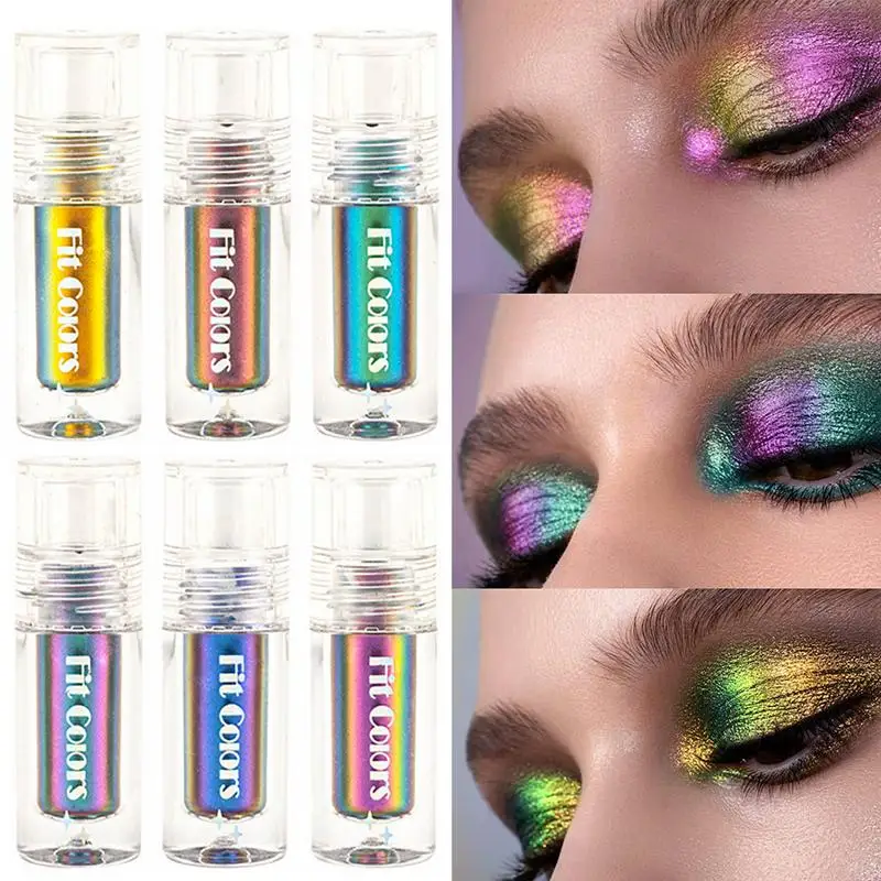 

6 Pcs Eyeshadow Glitter Colorful Glitter Intense Multicolor Shifting Multichrome Color Shifting Eye Shadow Eyeshadows Makeup Set