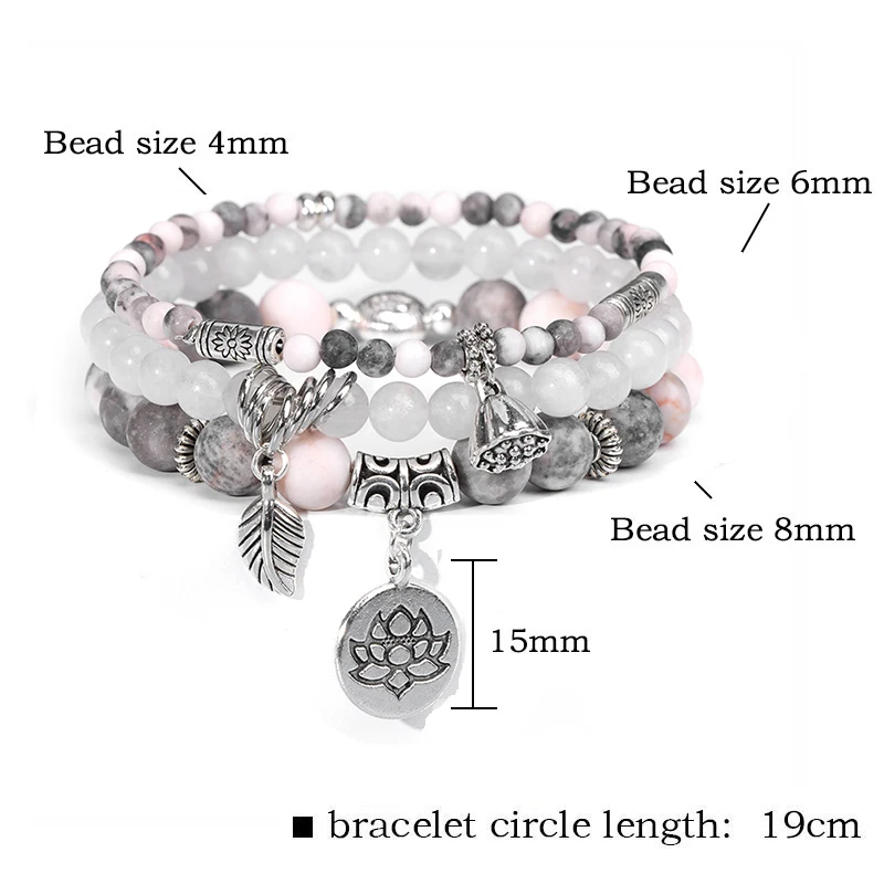 Браслет из натурального камня с бусинами |