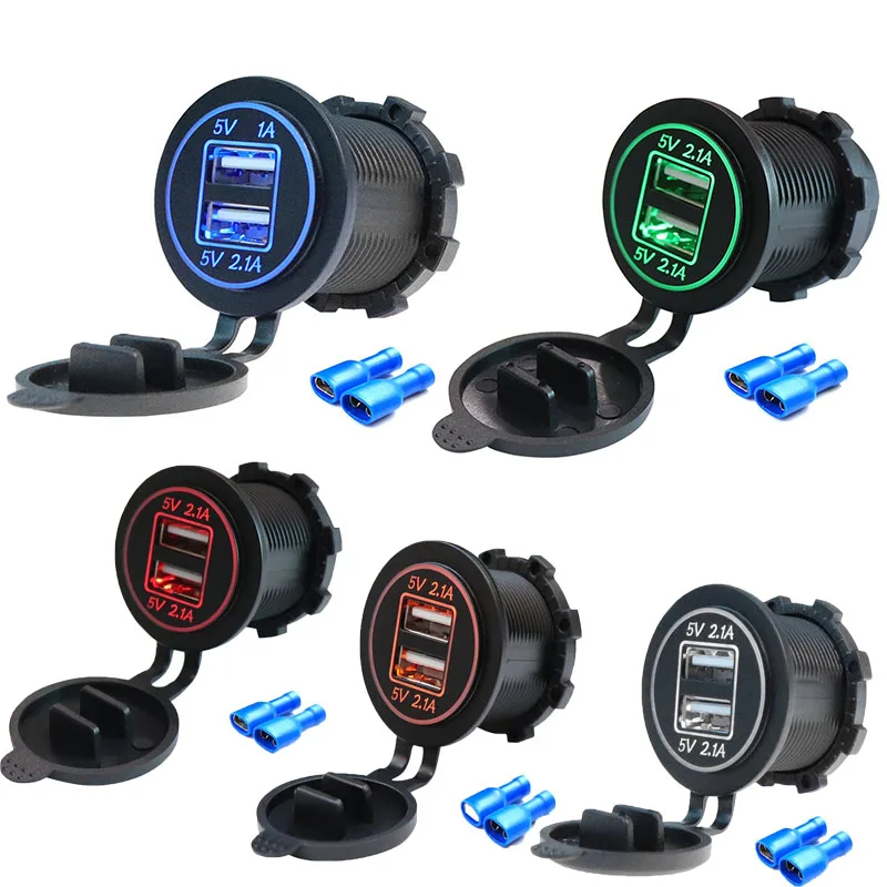 

Автомобильное зарядное устройство с двумя USB-портами, а, 12 В/24 В