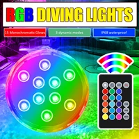 remote controlled rgb submersible light 10 led pool light battery operated underwater night lamp outdoor garden party decoration