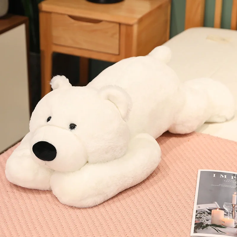 

big new plush polar bear toy lying soft white bear pillow doll gift about 70cm