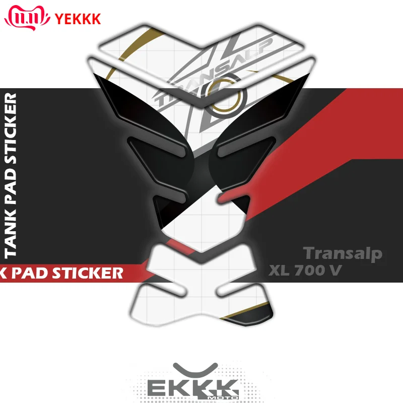 

3D Tank Pad 3D Fuel Tank Decal Sticker LOGO Fuel Tank Protection For Honda Transalp XL 700 V 2007-2014