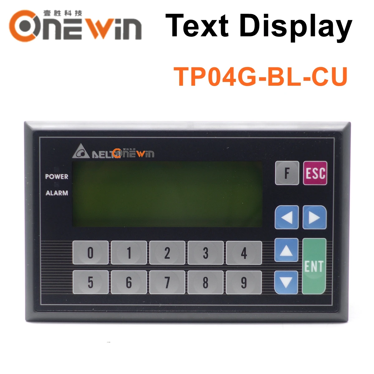 Панель с текстом Delta HMI, TP04G-BL-CU дюйма, STN LCD, Одноцветный, 4-строчный дисплей, модель, загрузка только через USB