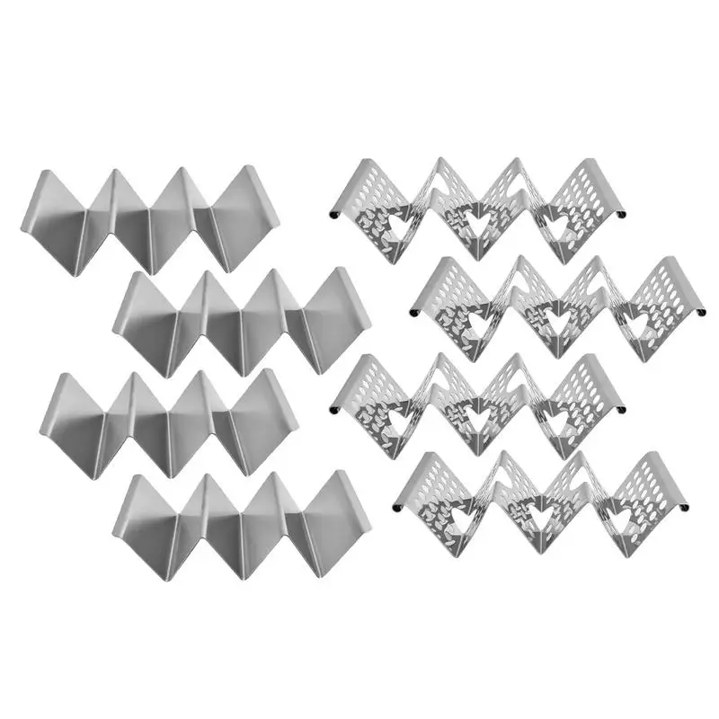 

Стойка для Тако из нержавеющей стали, прочная подставка для тортильи, набор из 4 тарелок для Тако W-образной формы для дома и ресторана