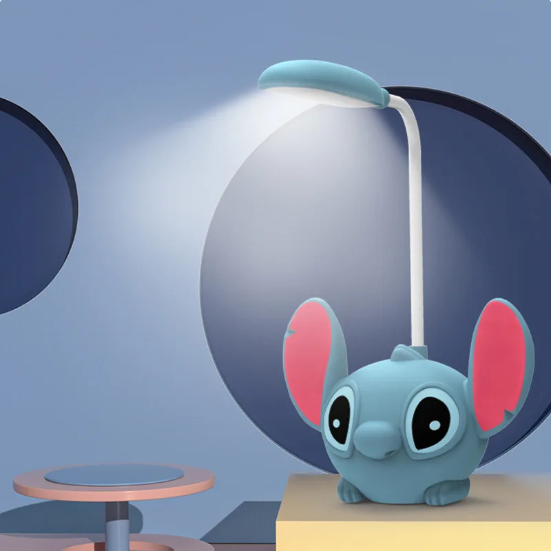 

Светящийся Лило и Ститч, детская игрушка Disney, мультяшный Стич, ночная маленькая Светодиодная настольная лампа с точилкой для карандашей, рождественский подарок для детей