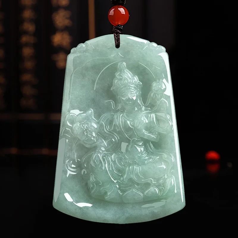 

Natural Jade Guanyin Bodhisattva Buddha Pendant Jadeite Charm Necklace Exquisite Jewelry Fashion Accessories with Chain Gift