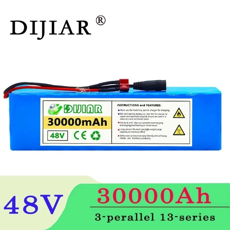 

DiJiar 48V 30AH 18650 13S3P high power 800W electric bicycle battery electric bicycle battery 48V30ah lithium battery with BMS