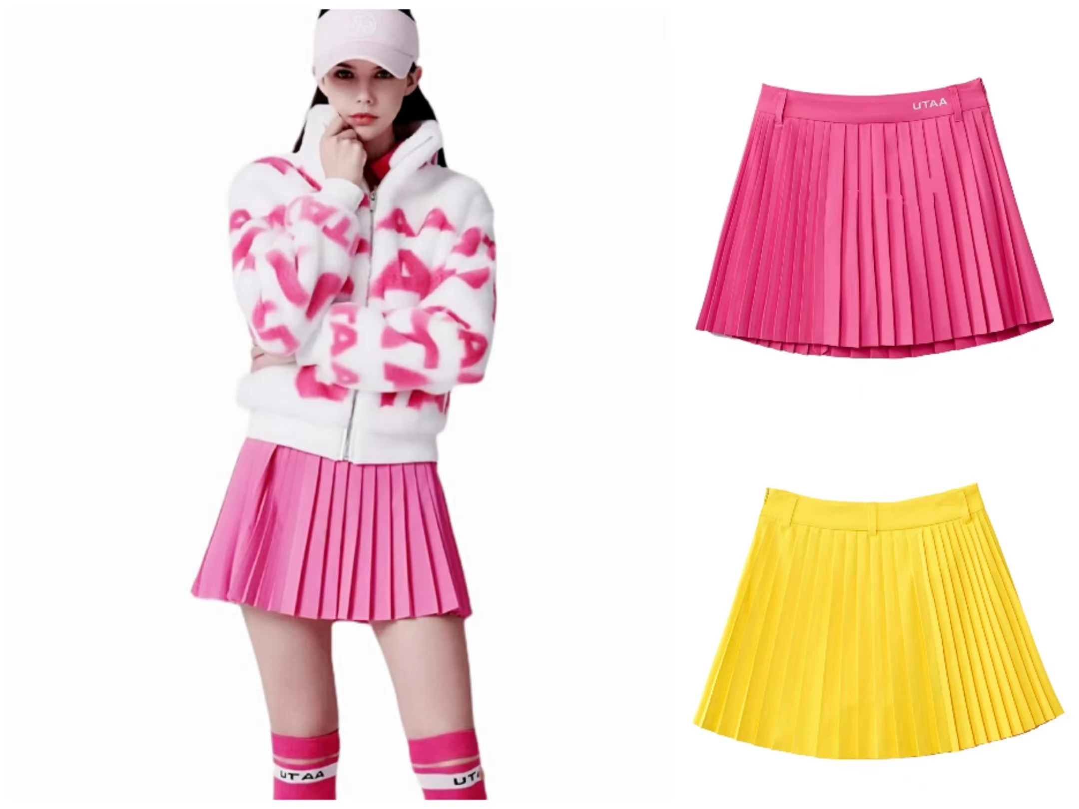 

UTAA Golf Women's Short Skirt 2022 Autumn New Simple Fashion All-Match Pleated Skirt GOLF Sports Breathable Anti-Glare Skirt