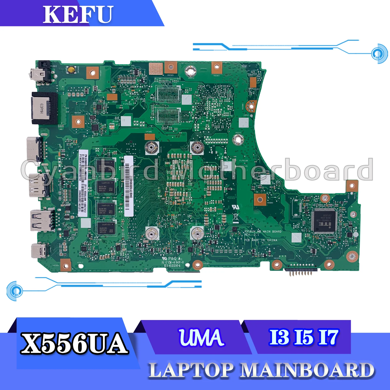 

Материнская плата X556UA для ноутбука ASUS A556U X556U X556UV X556UAM X556UJ X556UF X556UAK материнская плата I3 I5 I7 процессор DDR3/DDR4 4 ГБ/8 ГБ UMA