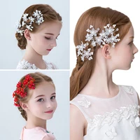 white red flower u shaped hairpin imitation pearl elegant hair pins hair accessories for women girls head ornaments hair sticks