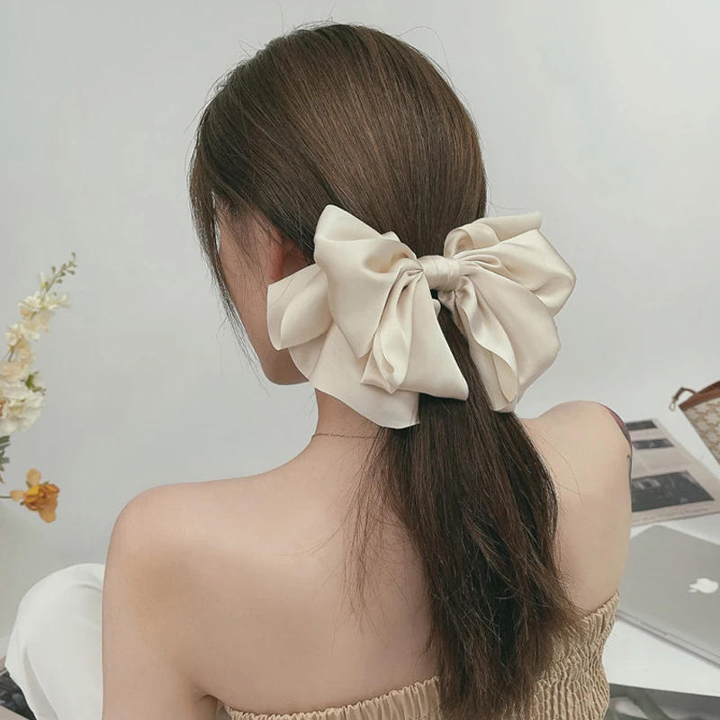 

Fashion Satin Ribbon Hairpins Big Bow Hairpins Barrette Hair ClipsHeadwear Women Girls Satin Ladies Hairpins Hair Accessories