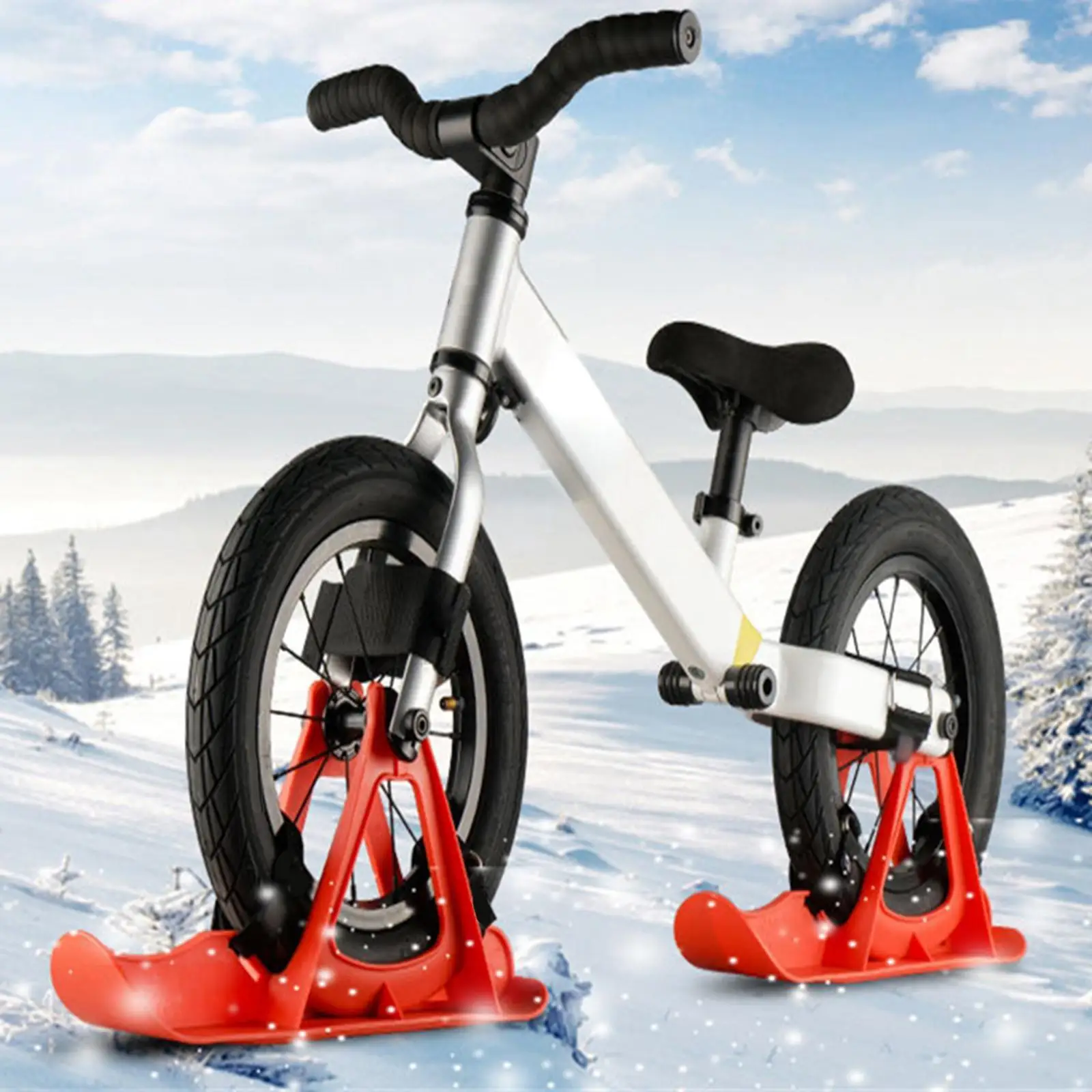 Winter Snow Sled Bike Ski Sledge Sledding Skiing Sleigh Sports Toboggan Orange