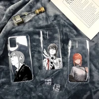 makima chainsaw man manga phone case transparent soft for iphone 12 11 13 7 8 6 s plus x xs xr pro max mini