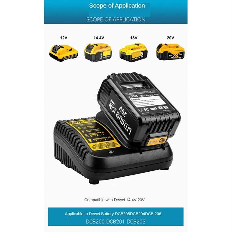 DCB118 Зарядное устройство для аккумулятора Dewalt 12 В 14 4 18 20 DCB200 DCB201 DCB203 DCB205 DCB206 DCB140 и