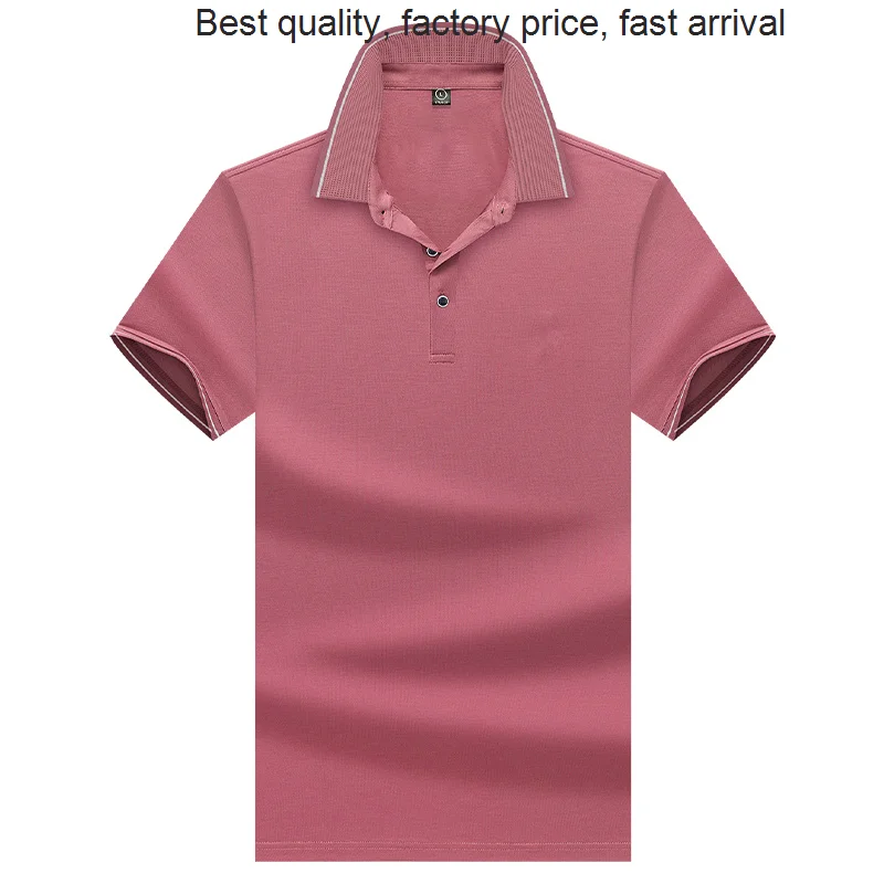 

Высококачественная Роскошная брендовая Новинка хлопковая дышащая Однотонная рубашка-поло с короткими рукавами с вышивкой летняя повседне...