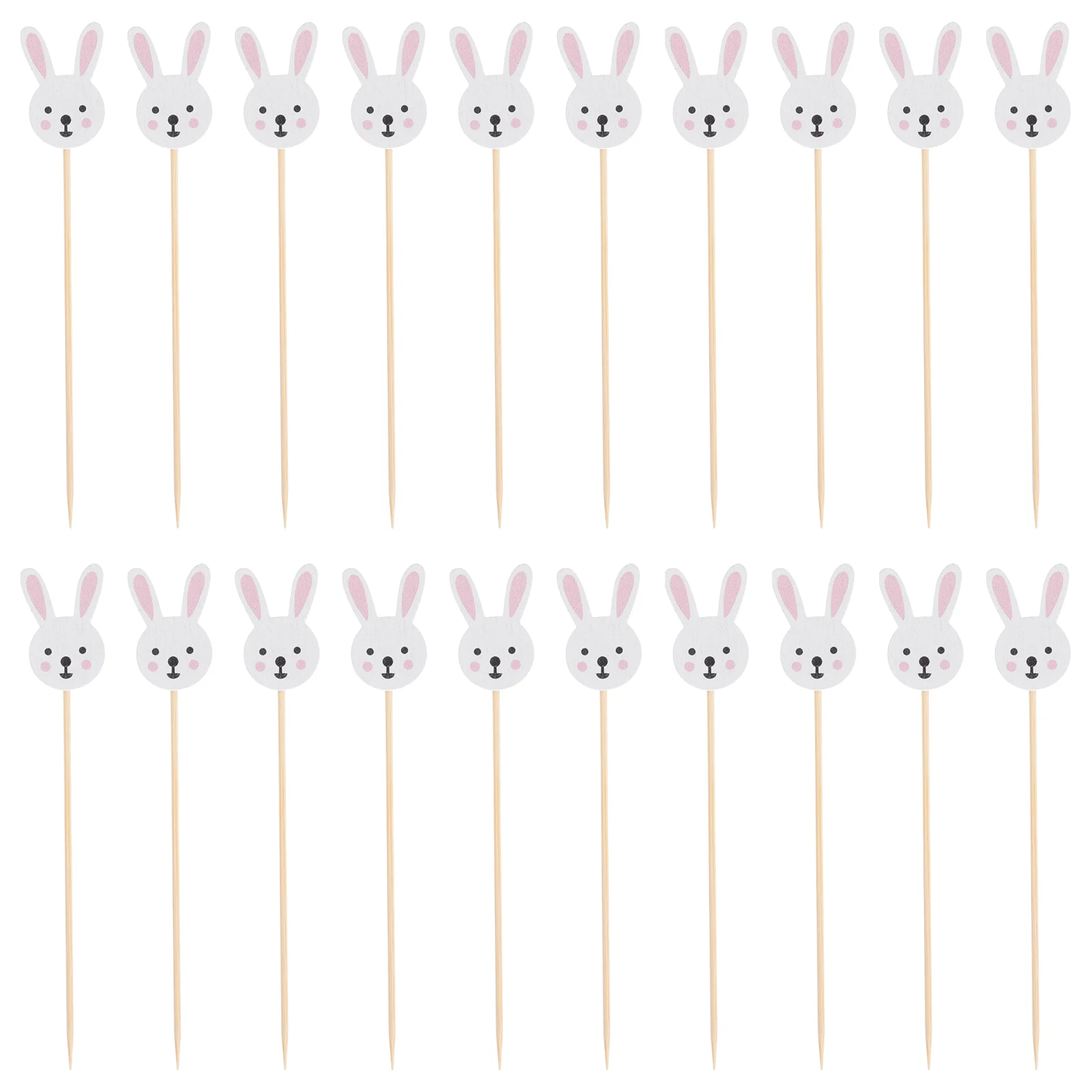 

1 Pack of Wooden Cocktail Picks Decorative Fruit Picks Dessert Inserts for Party (White)