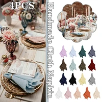 4pcs diy handmade accessories cotton gauze fabricpersonalize wedding decor napkins table banners home decore party table cloth