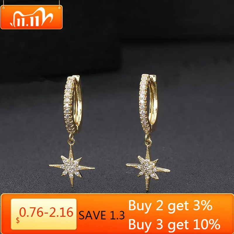 

Fashion Simple Geometric Stars Dangle Earrings For Women Man Gold Color Retro Hoop Earrings Jewelry kolczyki wiszace 2022