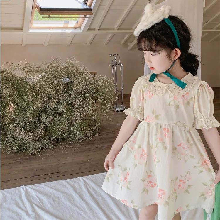 

Girls Dress 2022 New Summer Girls Dresses Puff Sleeve Cute Princess Dress Toddler Baby Girls Dress Casual Vestido