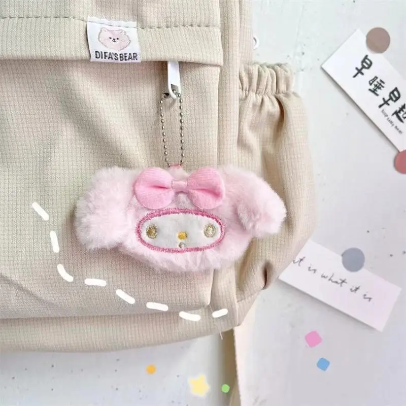 

Kawaii Sanrios Plush Pendant Cute Hellokitty My Melody Cinnamoroll Cartoon Keychain Backpack Pendant Accessories for Girls Gifts